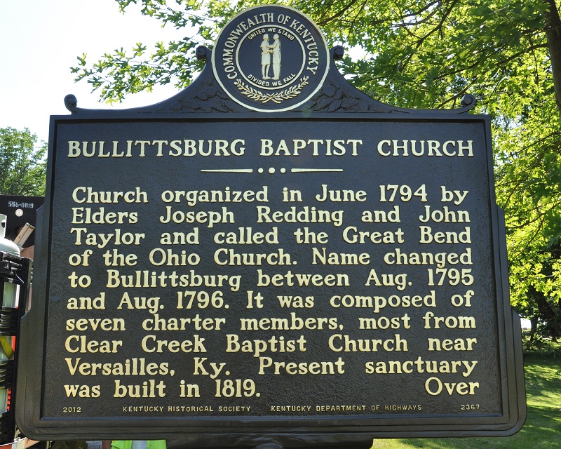 A historical marker at the site of the church.
